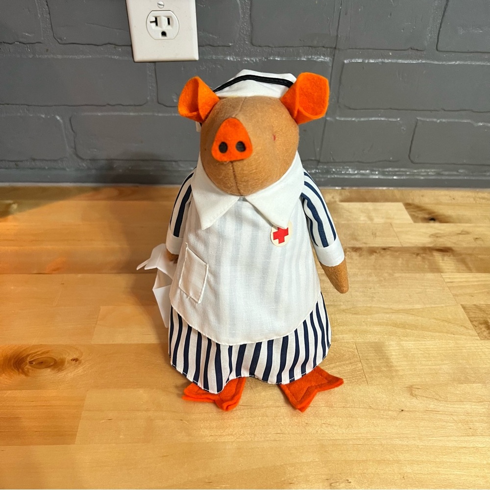 Vintage Patico Nurse Medic Stuffed Animal 1970s About 9” Tall Collectible